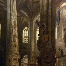 Sakramentshäuschen in der Nürnberger Lorenzkirche mit Brautzug aus dem frühen 17. Jahrhundert