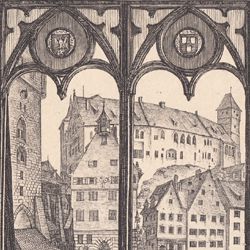 Aussicht vom A.Dürershaus gegen die Burg zu Nürnberg