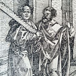 Josef oder Simon Zelotes mit Judas Thaddäus oder Jacobus Minor
